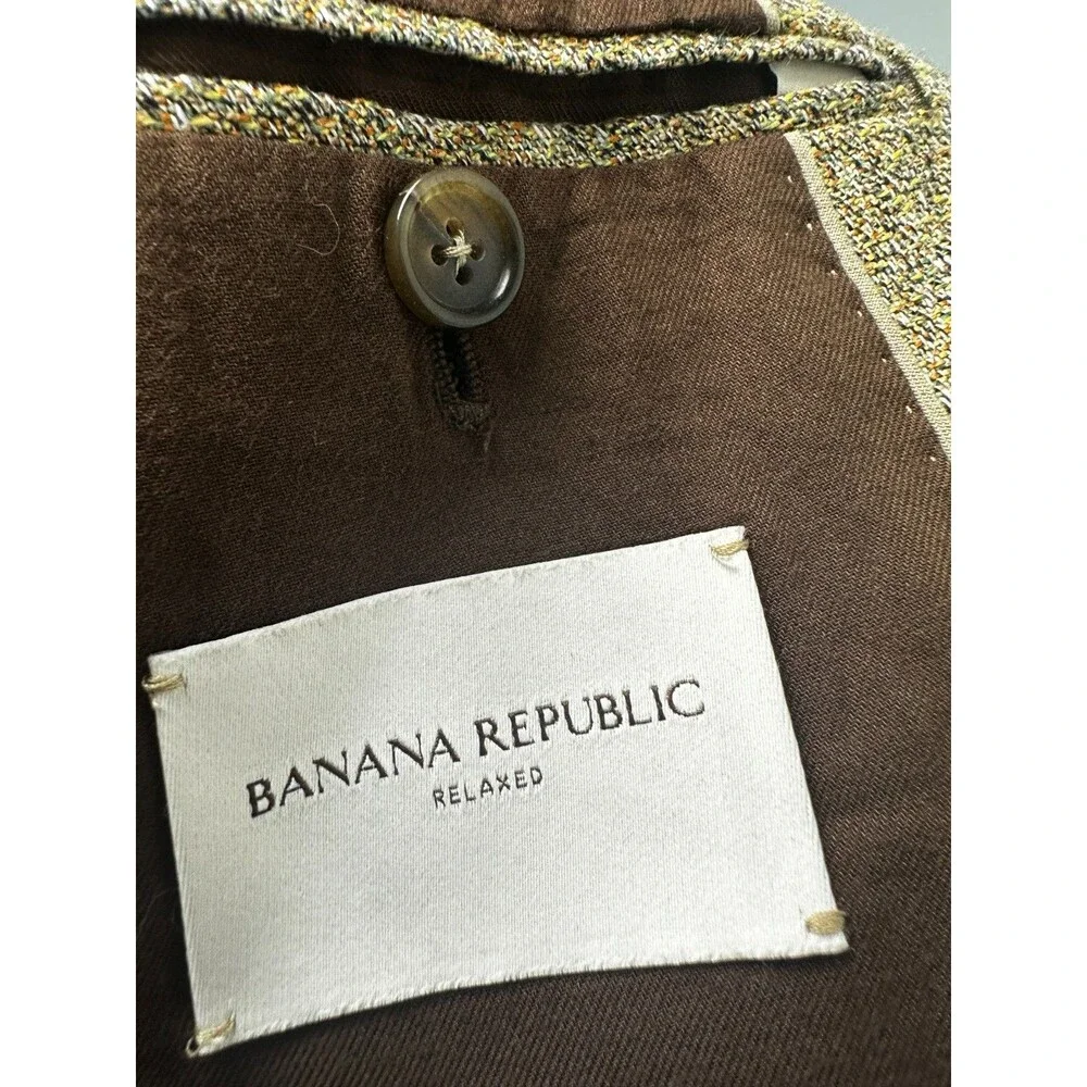 Banana Republic Relaxed Marzotto Italian 44L Linen Blazer Sport Coat Jacket NWT